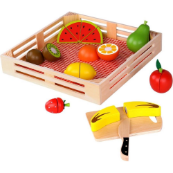 Cassetta Con Frutta e Accessori In Legno, Toky Toy