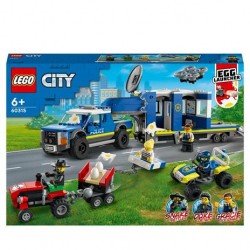 LEGO City Police Camion Centro di Comando della Polizia, ATV, Drone, 4 Minifigure e Trattore Giocattolo, 60315